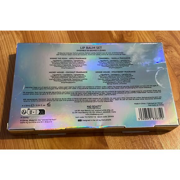 Mad Beauty x Disney 100 Anniversary Lip Balm Set Mickey Minnie Tinkerbell Winnie - Picture 2 of 2